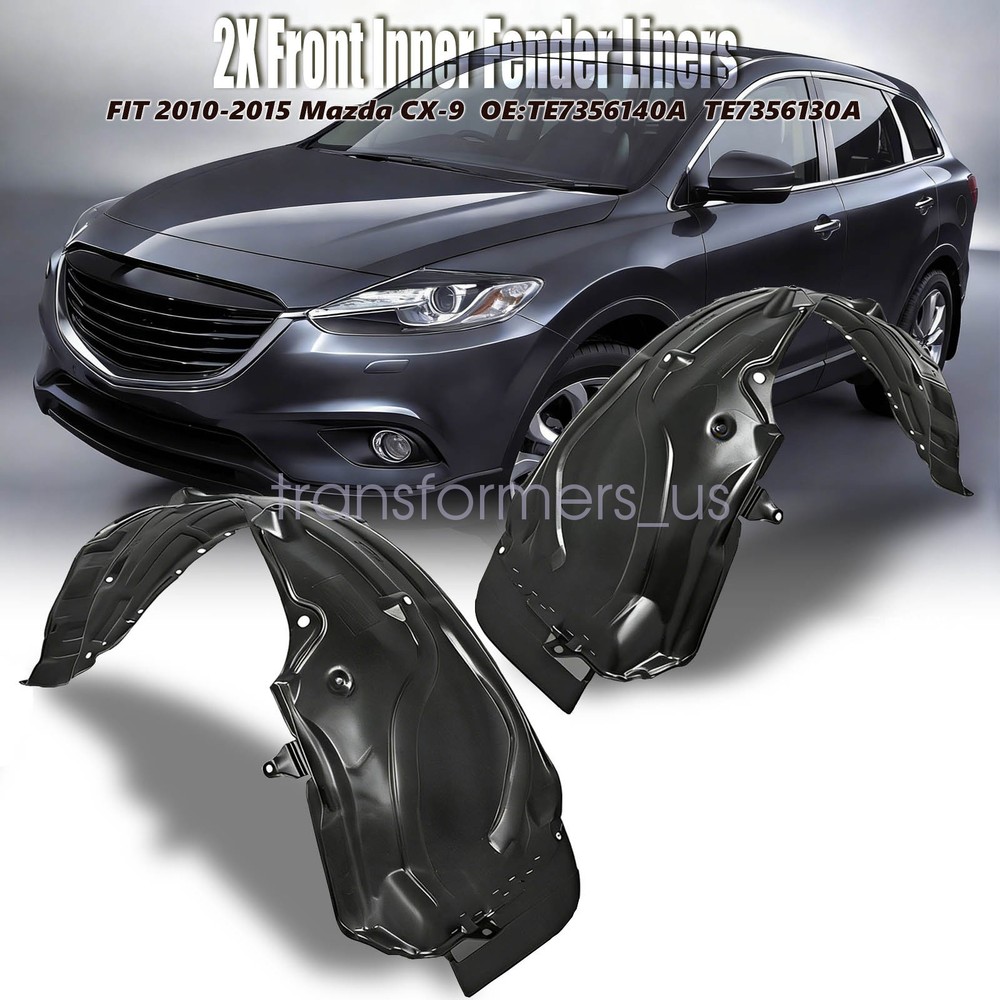Fit 2010 2011 2012-2015 Mazda CX-9 Front Driver & Passenger Inner Fender Liners