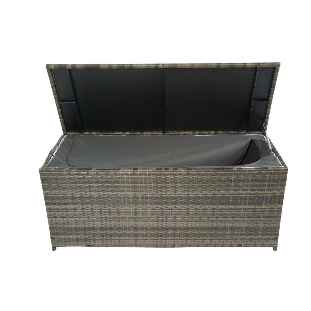 Storage Box,113 Gallon Wicker Patio Deck Boxesw/Lid,Outdoor Cushion Storage,