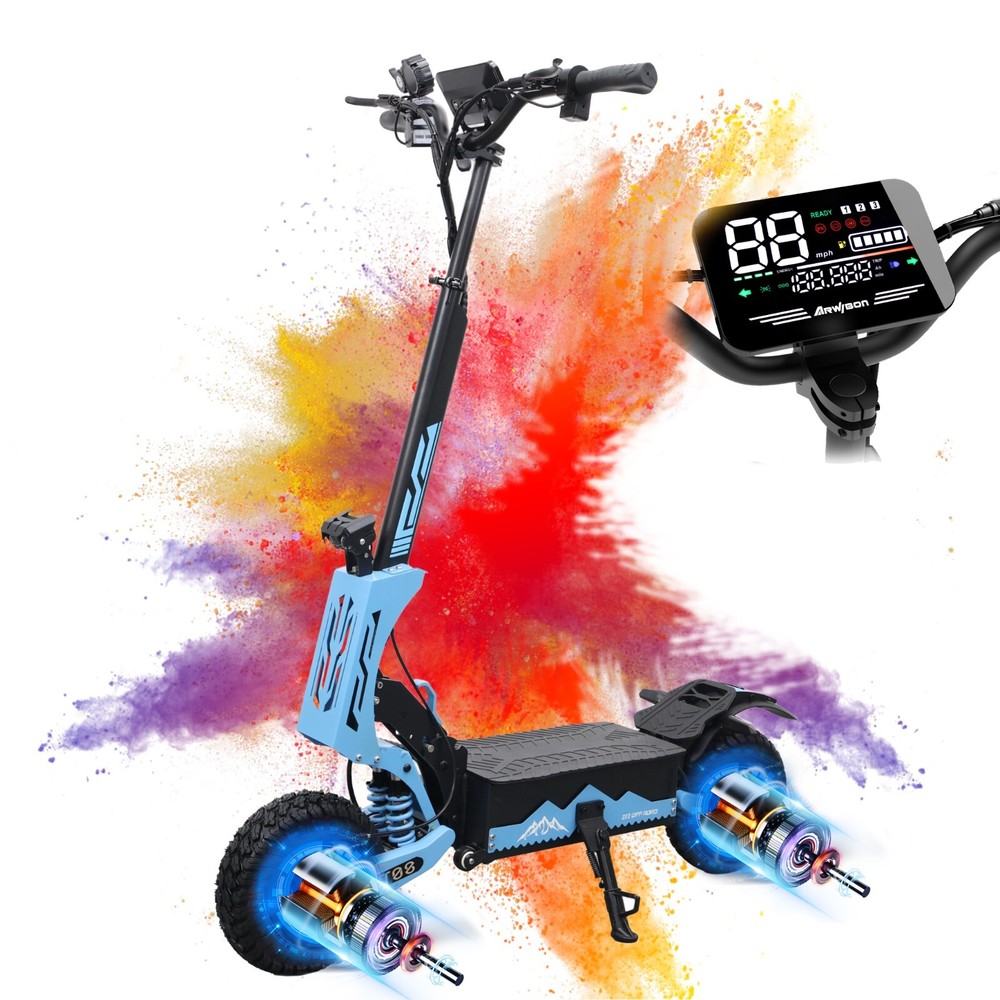 Off-road Electric Scooter For Adults 5600W 60V 27AH 50MPH E-Scooter With Seat