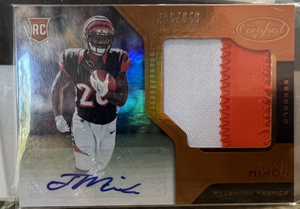 2017 Certified Joe Mixon Mirror Orange Rookie patch Auto /349 RPA RC Bengals