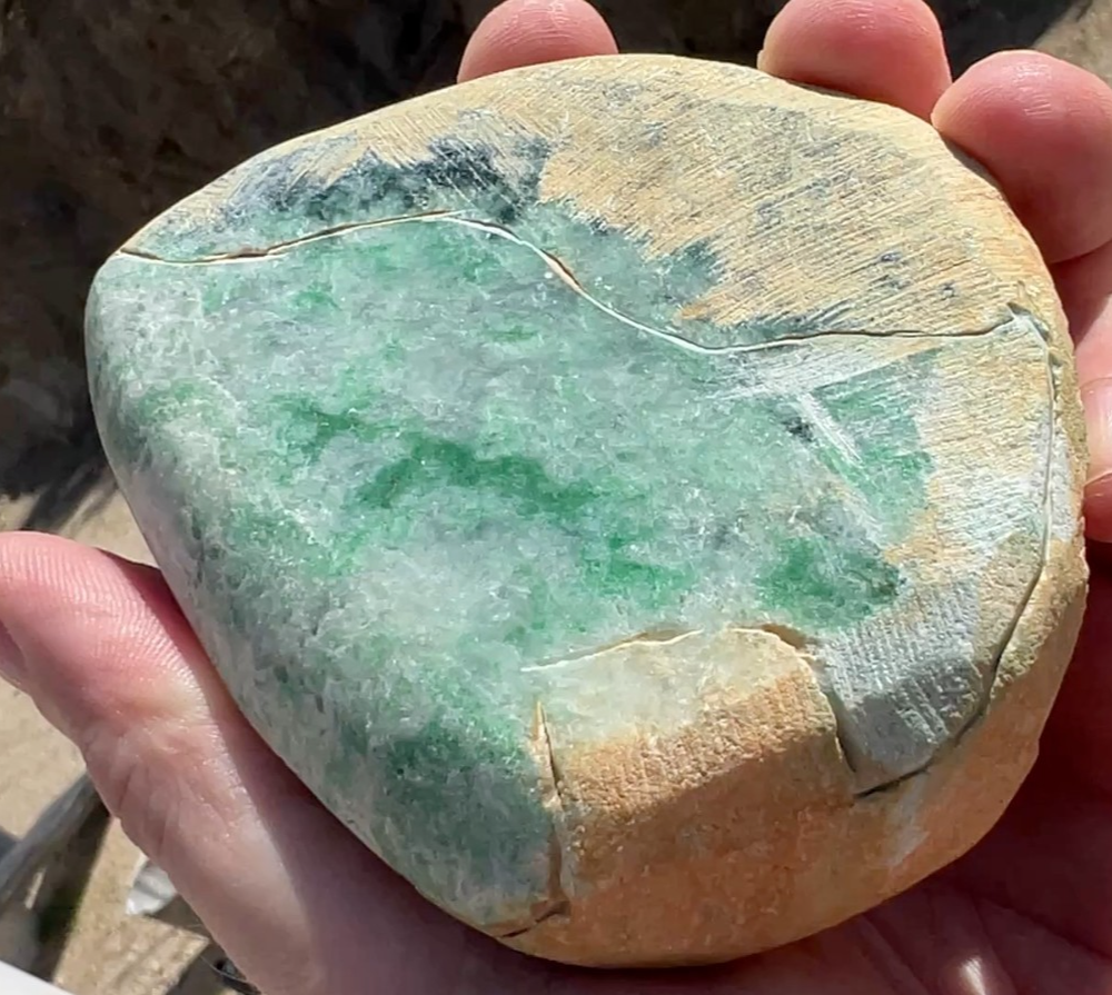 Green Jadeite Rough Boulder Myanmar 1.3lbs
