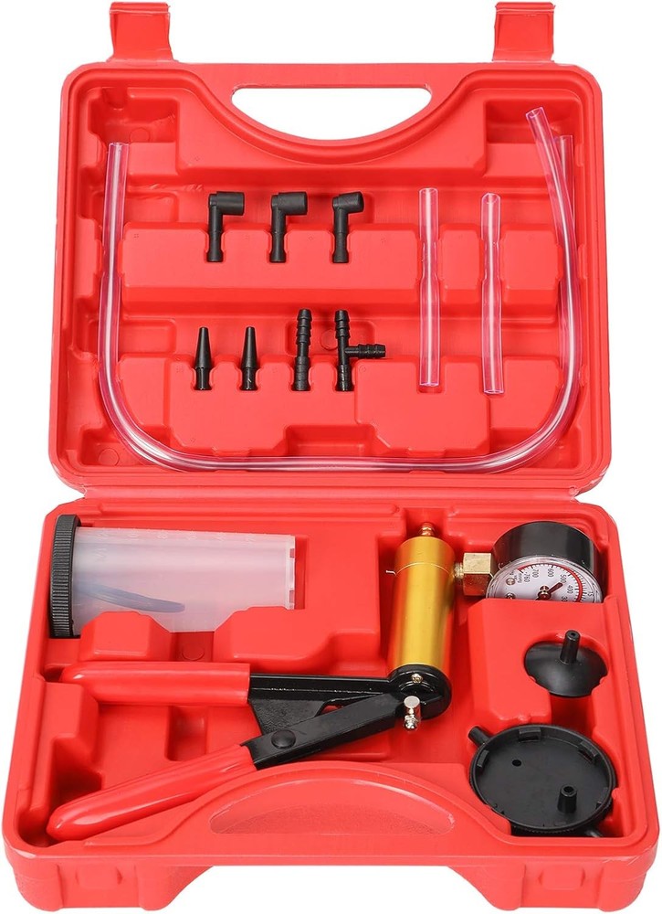 Brake Bleeder Kit with Hand Vacuum Pump with Gauge Adapters Automotive Brake Flu