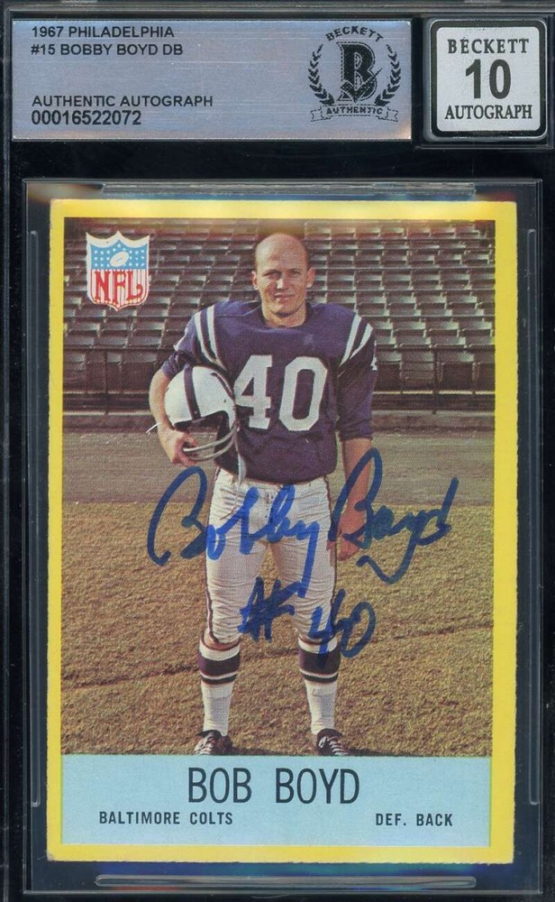 Bob Boyd Gem Mint 10 Beckett BAS Signed 1967 Philadelphia Autographed