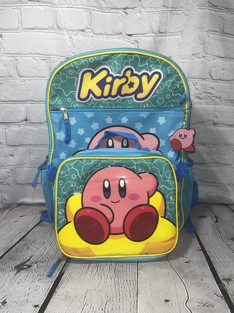 Nintendo Kirby Kids Backpack Set with Lunch Bag and Keychain - Multi Color
