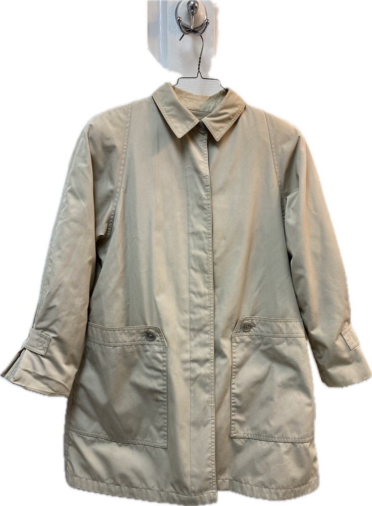 GUC Women's London Fog Beige Button-Up Trench Coat with Zip-Out Lining in Size 10 Regular