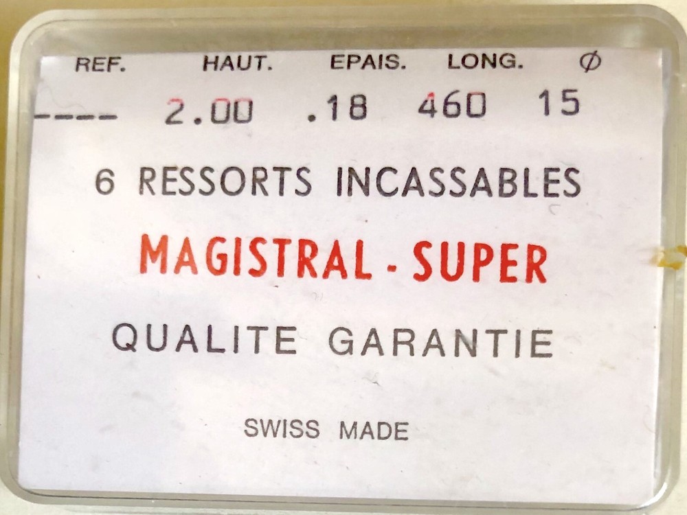 1X Mainspring 2.00x0.18 Ø15 Watch 460/200 EE46 BA Replacement