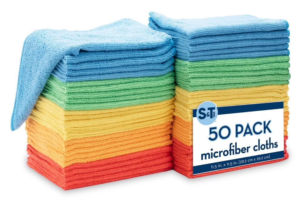 50-Pack Bulk Microfiber Cleaning Cloths - Reusable Towels for Home & Car