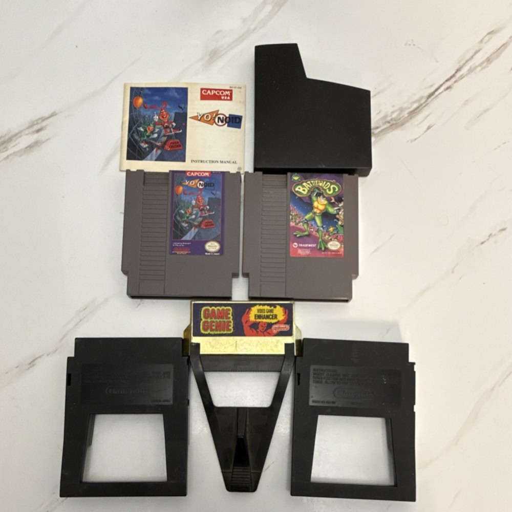Nintendo NES Game Lot: Yo! Noid (Capcom) w/ Manual, Battletoads (Tradewest)