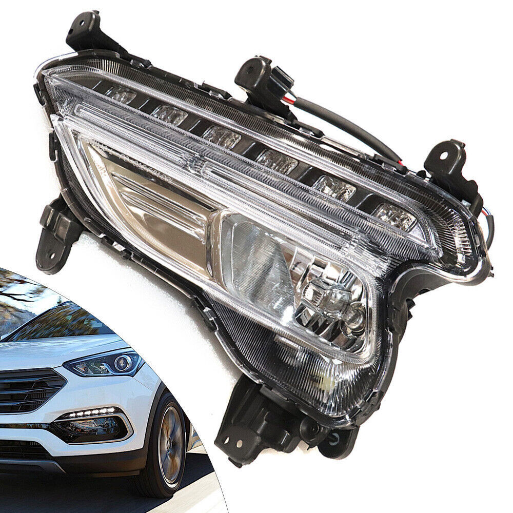 Fit 2017-2018 Hyundai Santa Fe Sport LH Fog Light Clear Lens Left Driver Side US