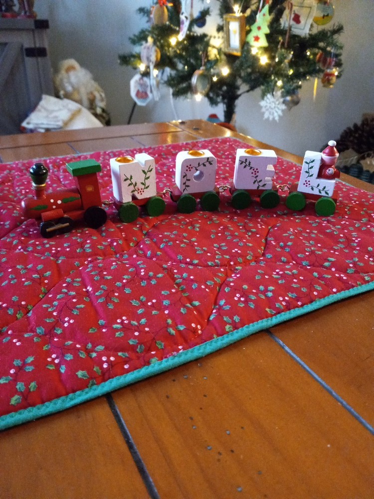 Vintage Wooden Christmas Train Noel Mini Candle Holder