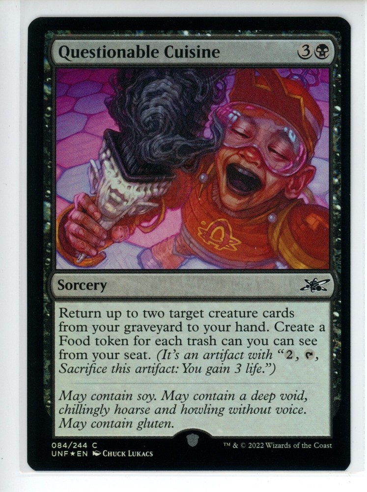 Unfinity MTG FOIL Card QUESTIONABLE CUISINE #84 NM+ Condition