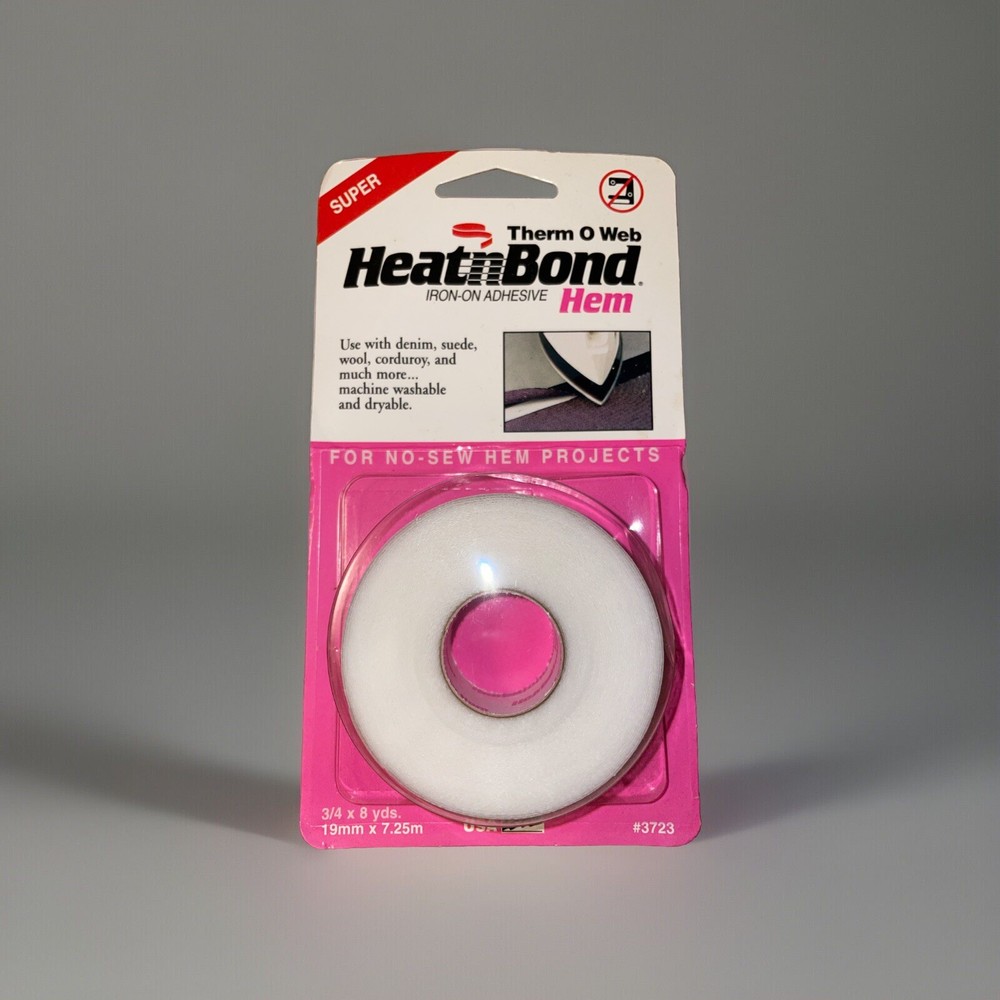 Iron on Adhesive Heat N Bond Hem No Sew Hemming Tape for Light Fabric 3/4″X 8Yds