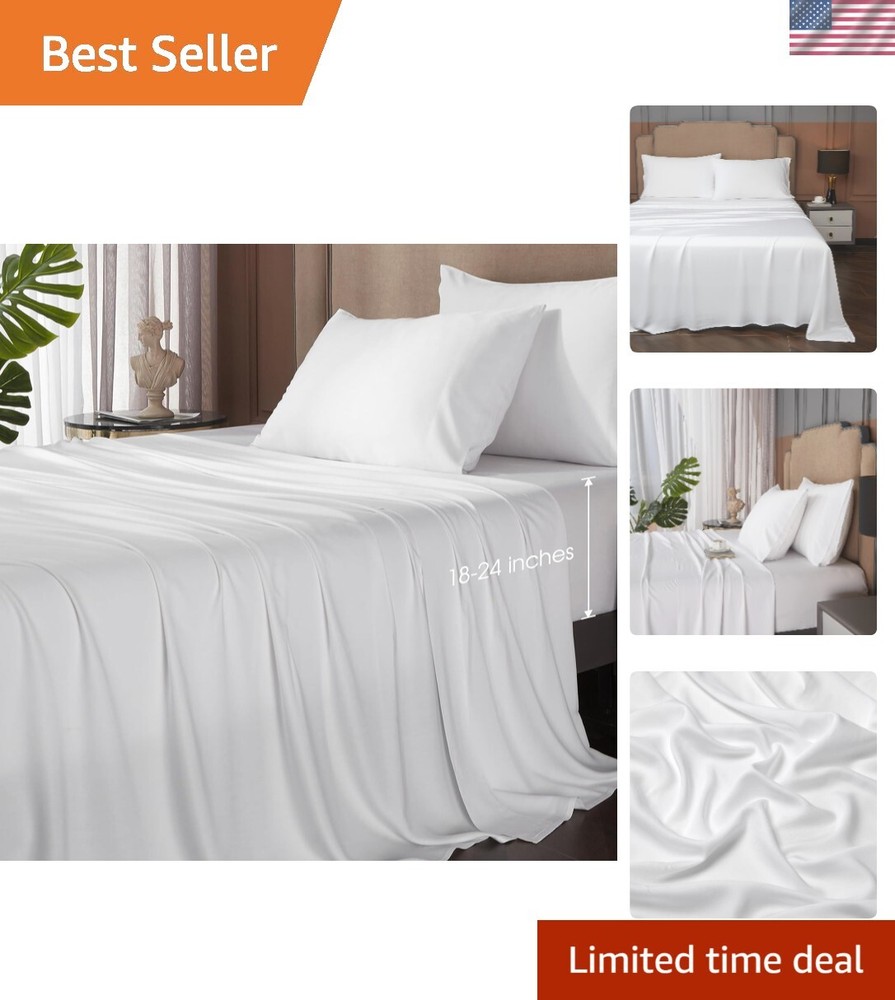 King Size Bamboo Rayon Deep Pocket Cooling Luxury Bed Sheets