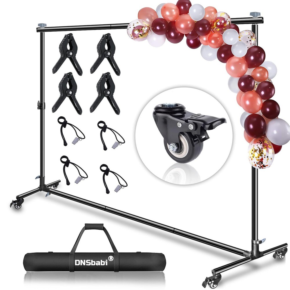 Versatile Heavy Duty Backdrop Stand with Wheels 10 * 7ft Adjustable Photo