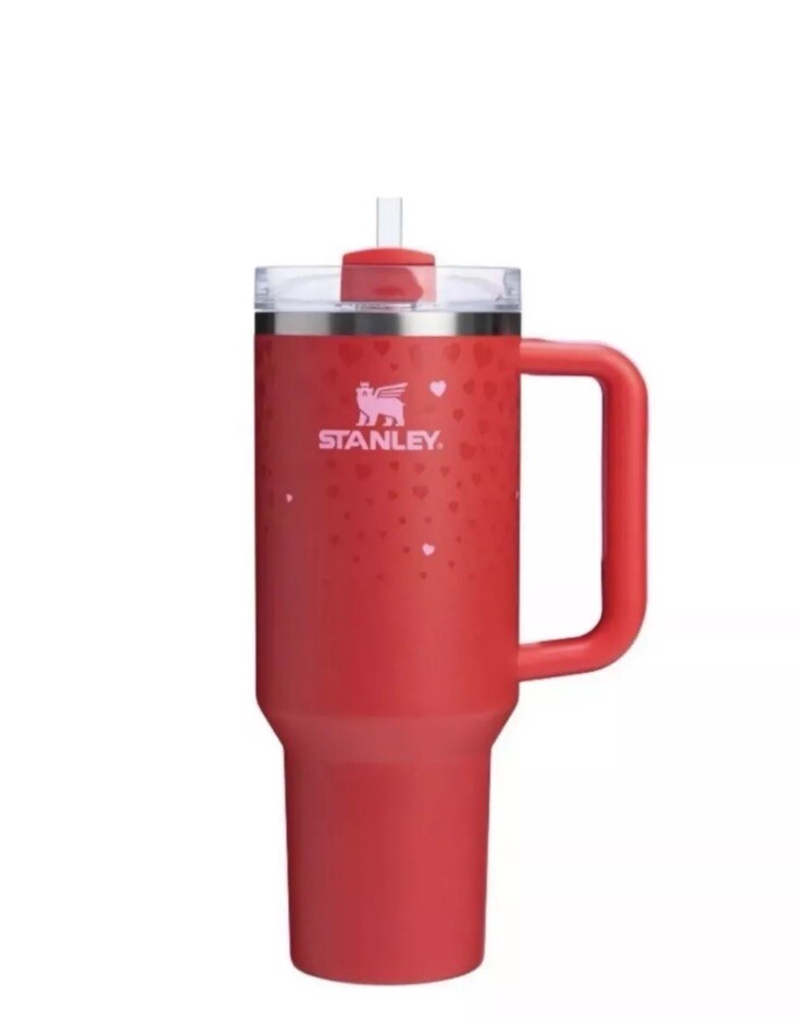 Stanley Cup Valentines Day 2025 Red 40oz H2.0 Flowstate Tumbler IN HAND