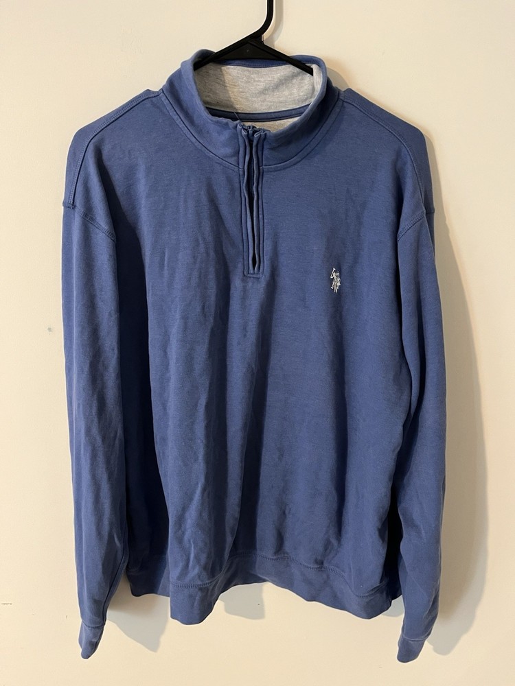U.S. Polo Assn. Men’s Blue 1/4 Zip Long Sleeve Pullover Size XL
