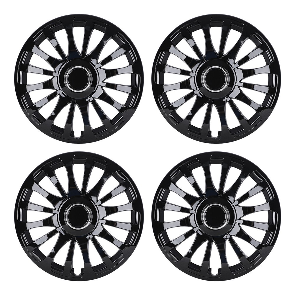 4PCS Black Lacquer Hub Caps 15” for Toyota Corolla Nissan Chevrolet Wheel Cover