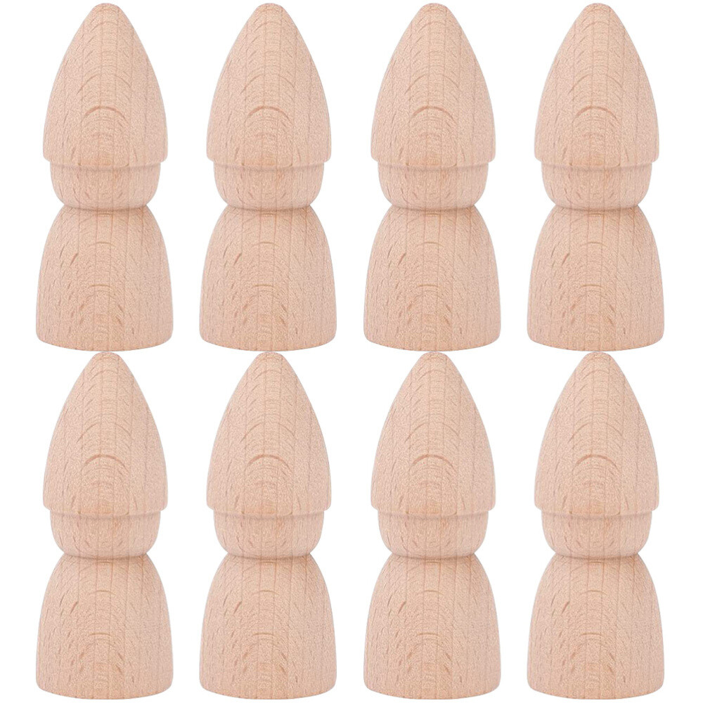 8 Pcs Wooden Puppet Dolls Dollhouse Blank Ornaments for Kids
