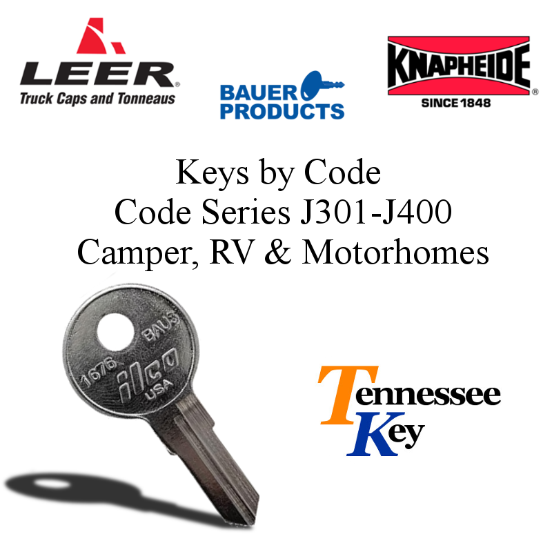 Leer Knapheide Bauer truck camper top keys series J301 to J400