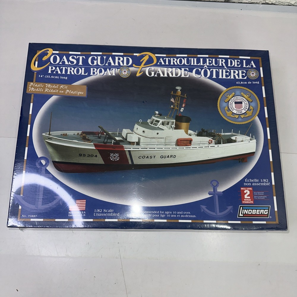 Lindberg 1:82 Scale Coast Guard Patrol Boat Model Kit New Sealed