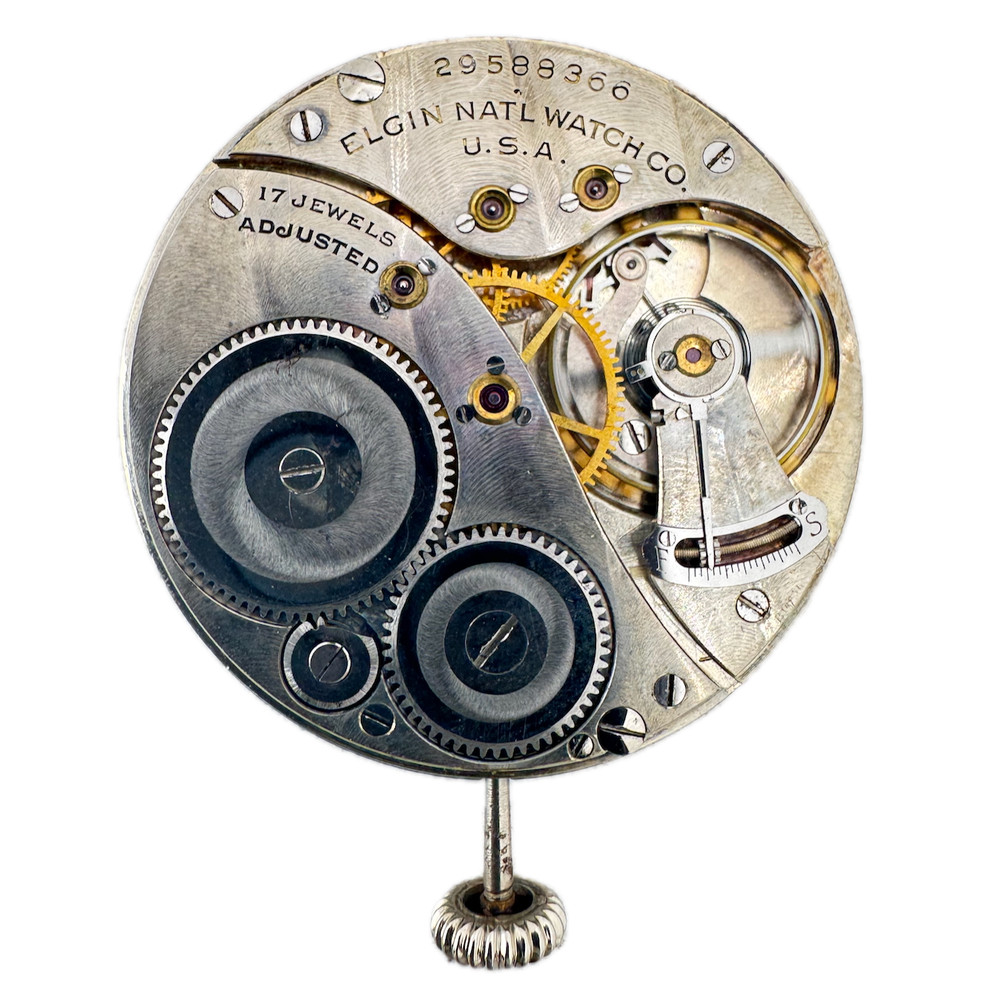 Antique 12s 1927 Elgin 17 Jewel Mechanical Pocket Watch Movement 479 USA