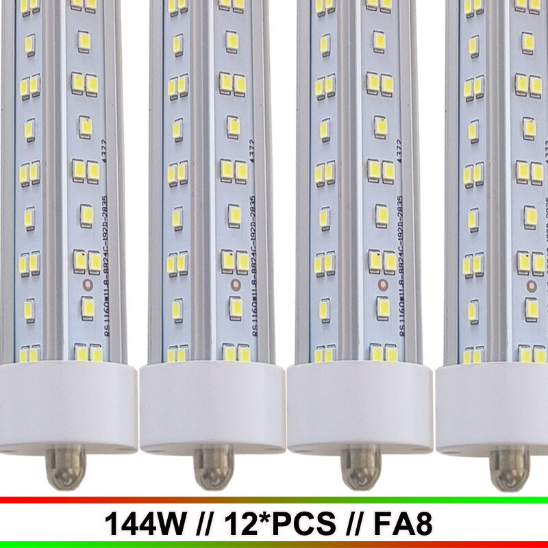 12Pack 8FT T8 LED Tube Lights 144W 18000lm FA8 Single Pin Shop Light Bulbs