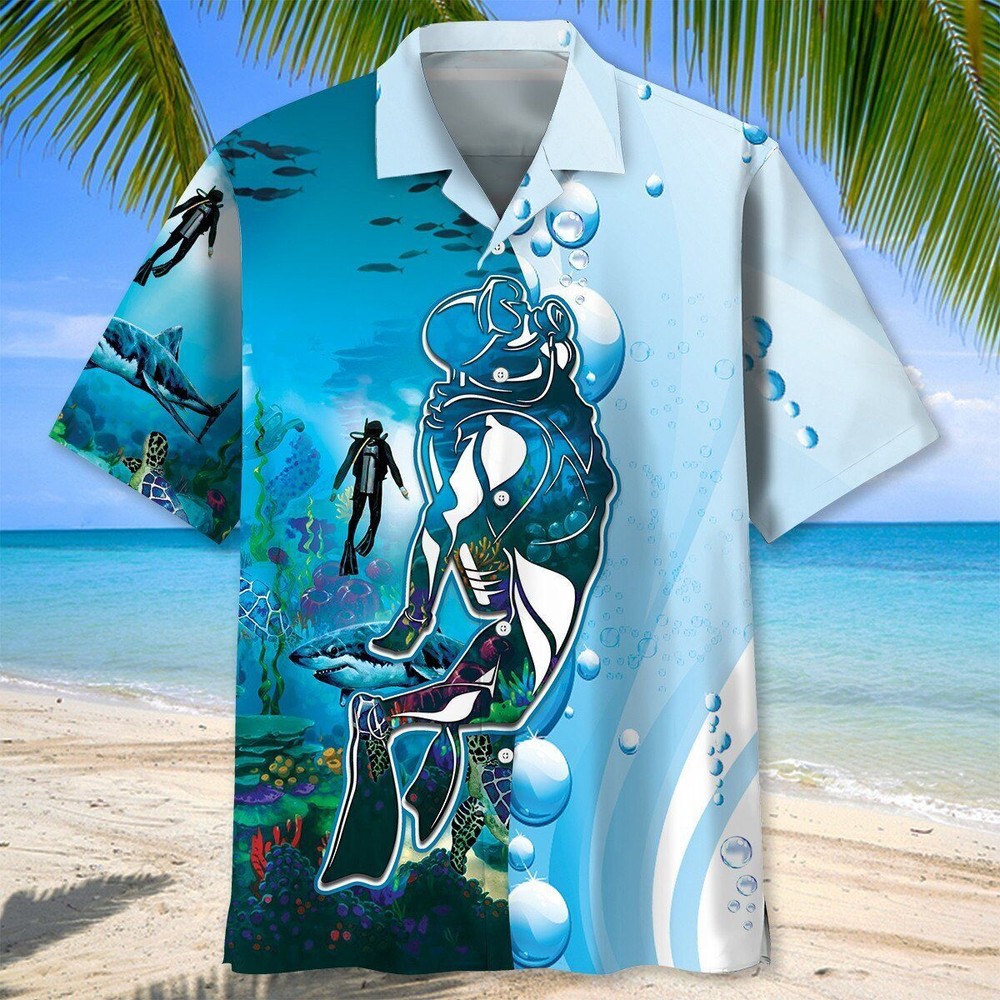 Scuba Diving Discovery Ocean Hawaiian Shirt Aloha Beach Shirts 3D Printed Cool A