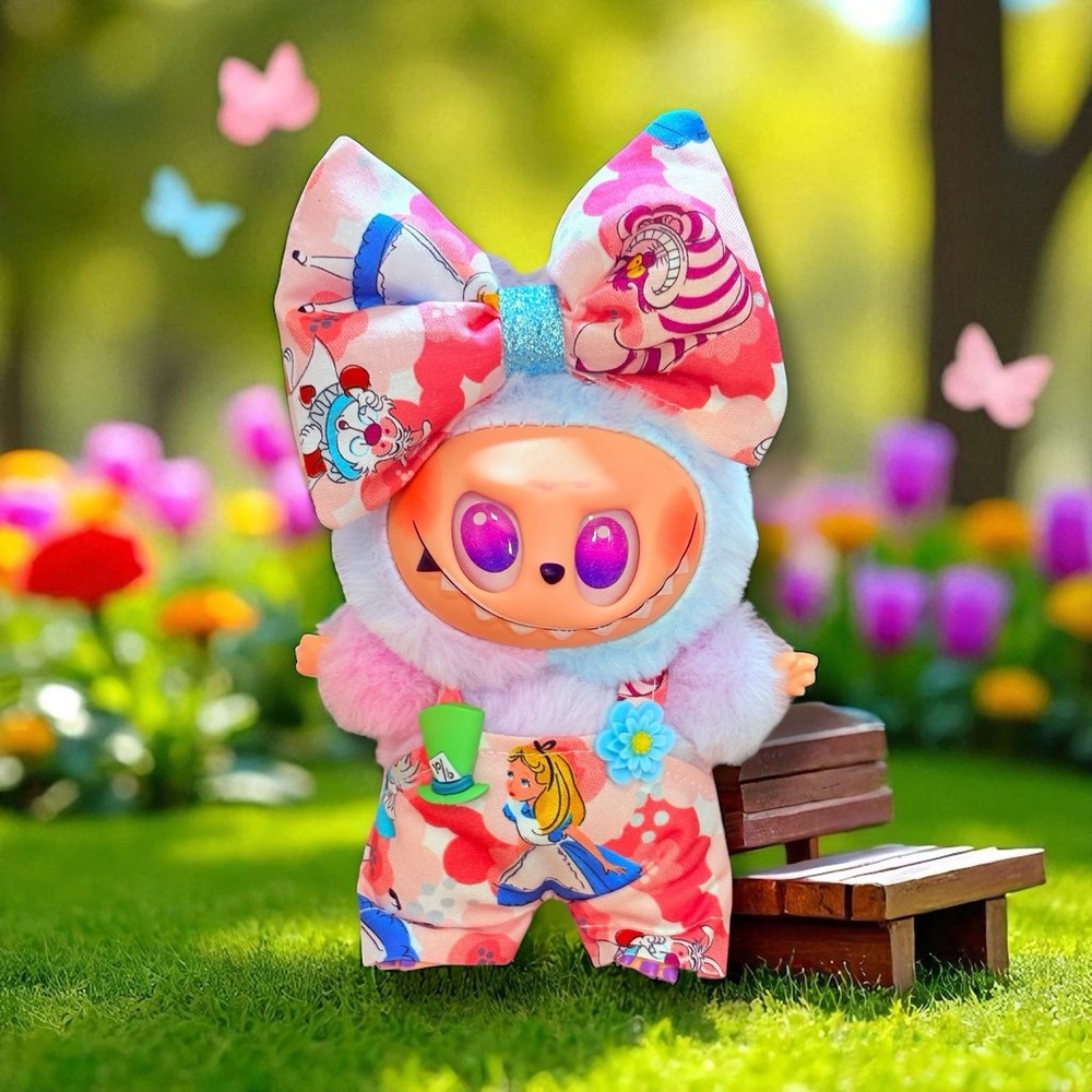Labubu Alice in Wonderland Outfit for 17cm Doll – Handmade Cute Clothes Set