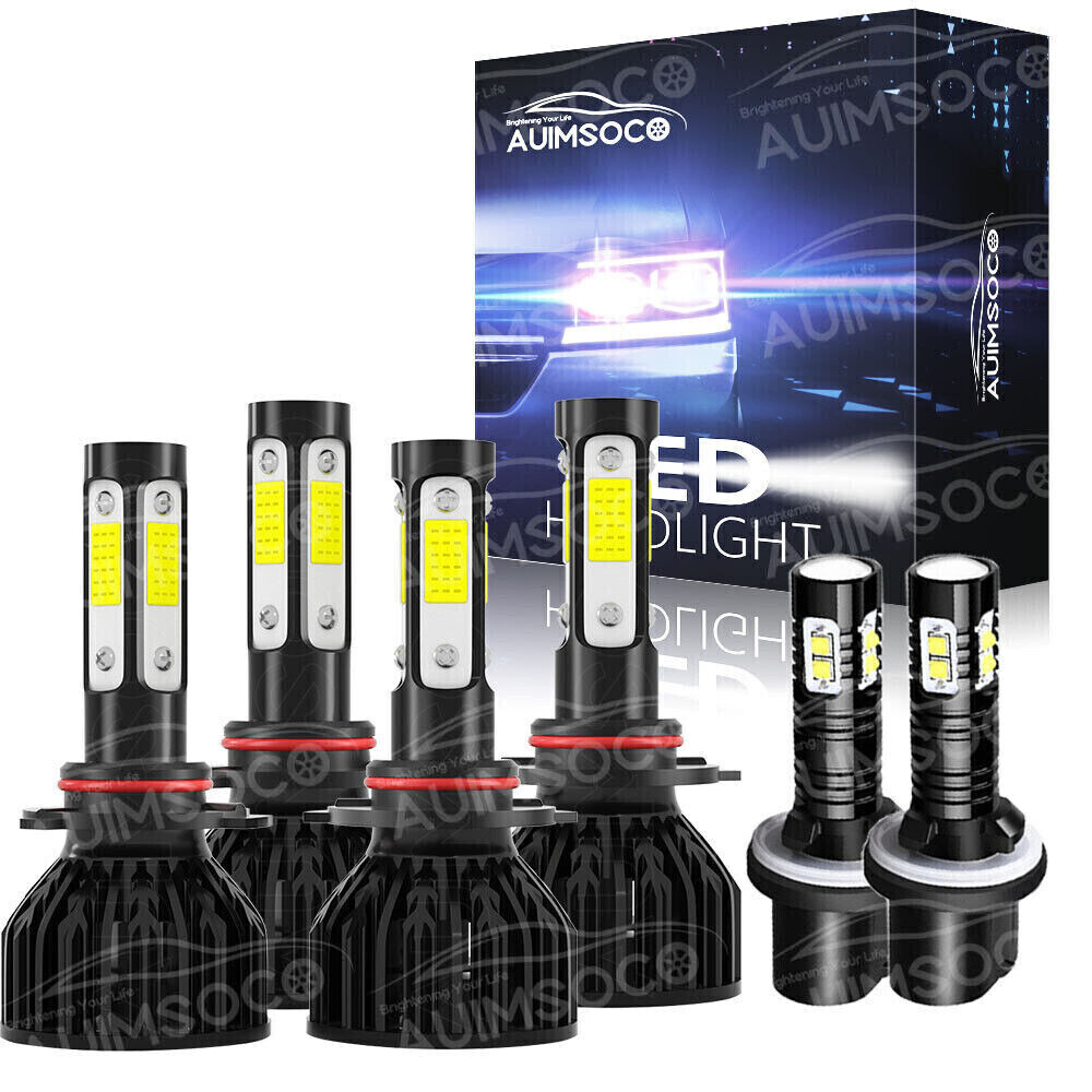 6x Combo 9005 9006 LED Headlight 880 Fog Lights Bulbs For Chevy Tahoe 2001-2006