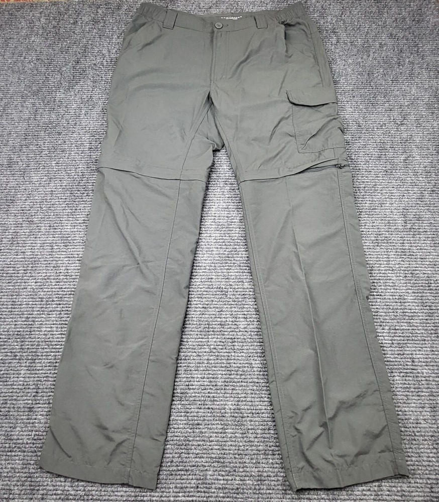 Columbia Omni-Shade Pants Men's 36x34 Gray Convertible Cargo Fishing RN69724