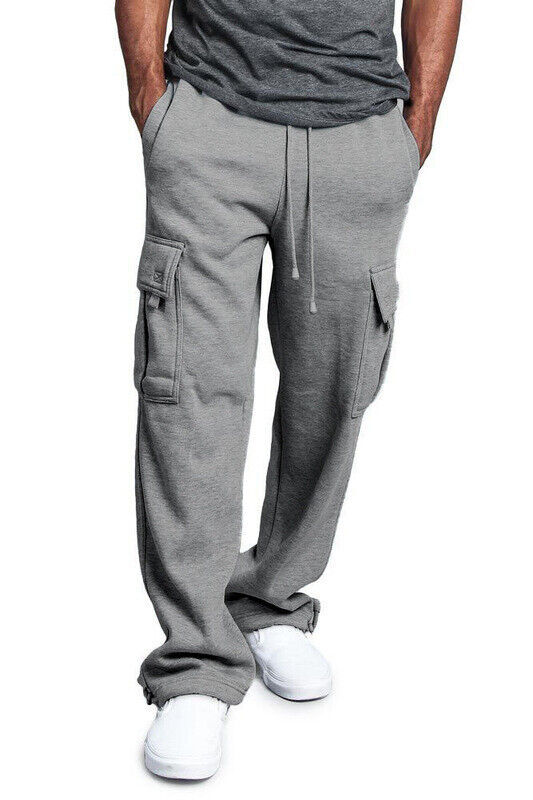 Men's Jogger Heavy Weight Fleece  Sweatpants Casual Loose Pocket Trousers