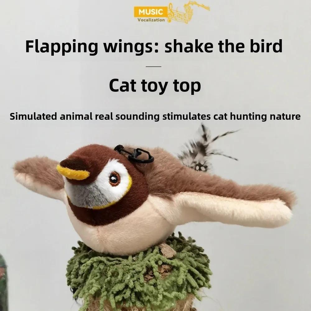 Juguete de peluche sensible al tacto Things for Cats hierba gatera recargable canto aleteo