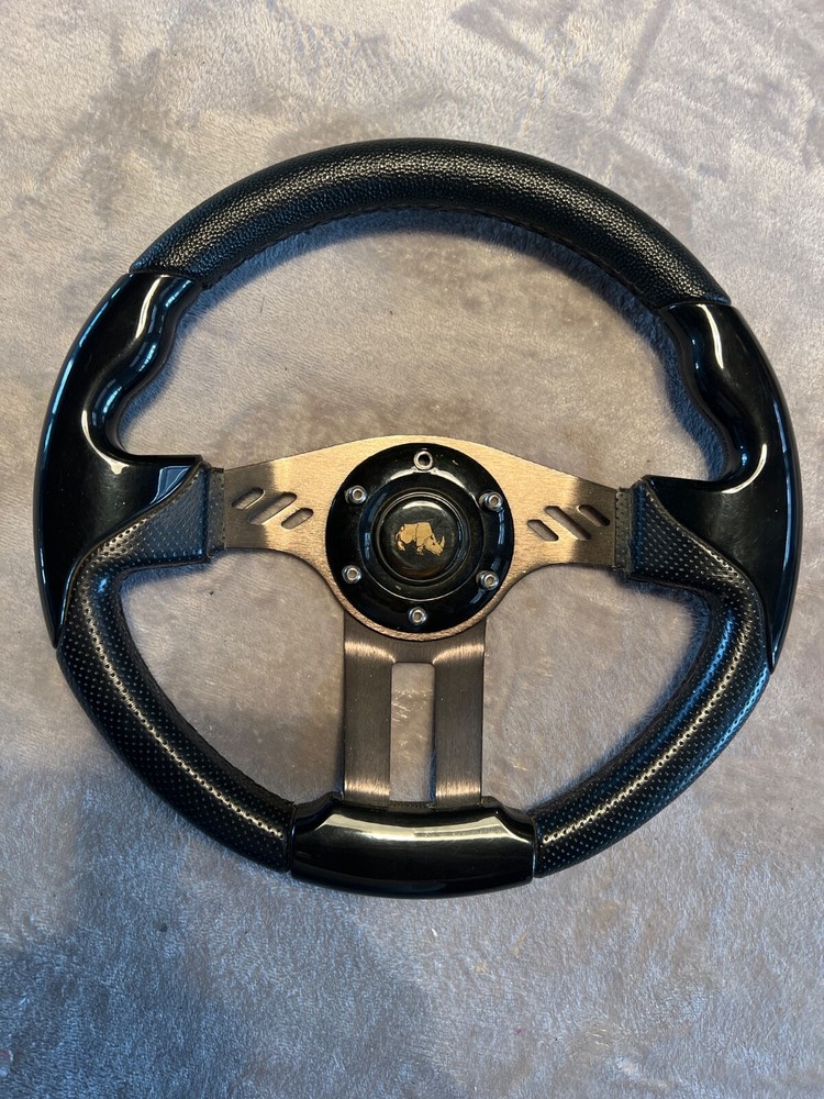 Universal Steering Wheel Aluminum Black 6 Hole Center Cap