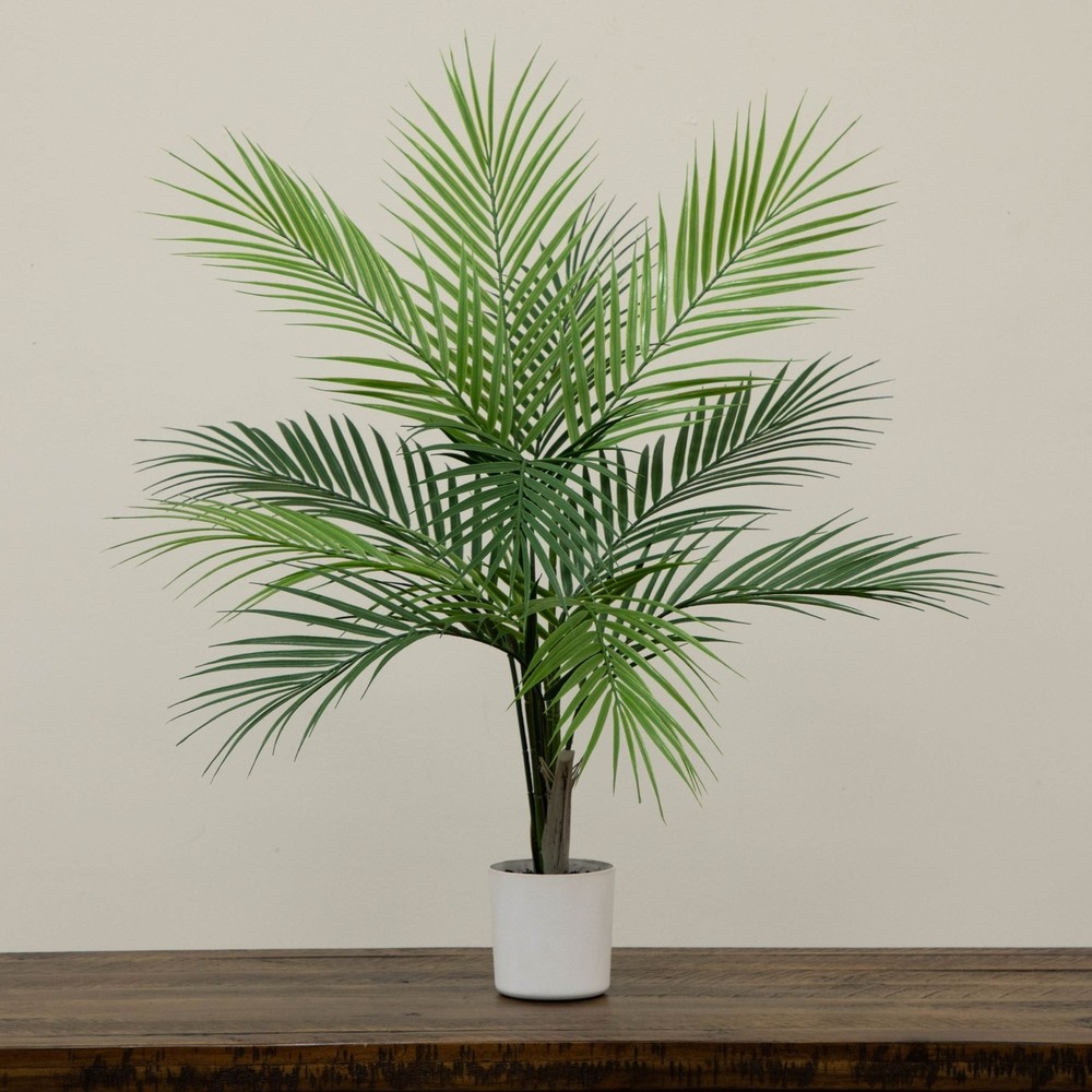 Mainstays 30-Inch Artificial Indoor Palm Tree in Vanilla Plastic Planter