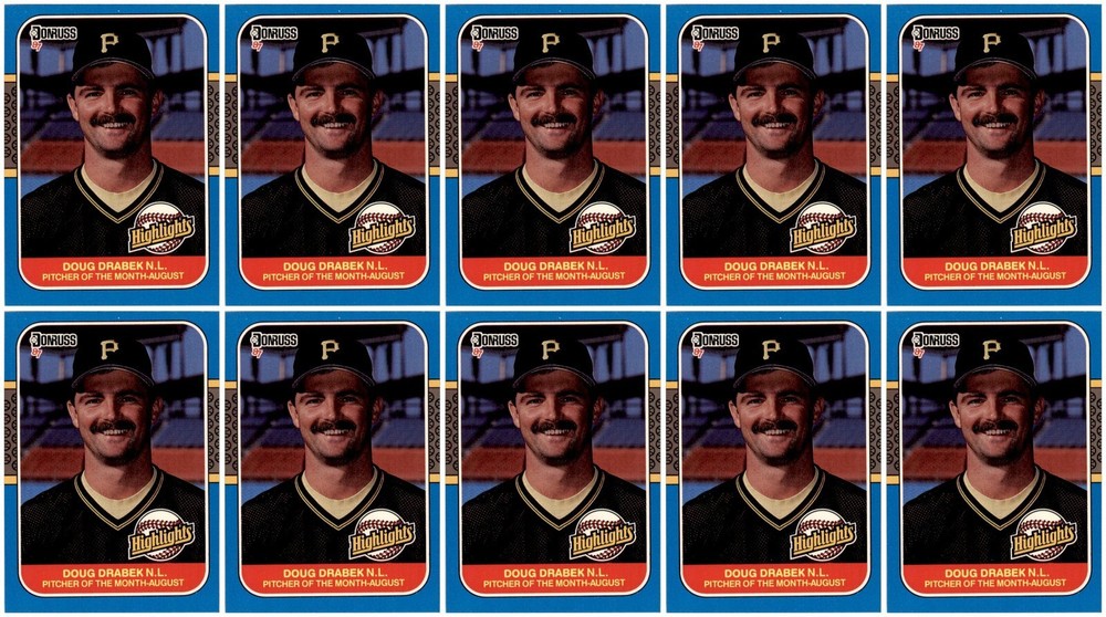(10) 1987 Donruss Highlights #32 Doug Drabek Pittsburgh Pirates Card Lot