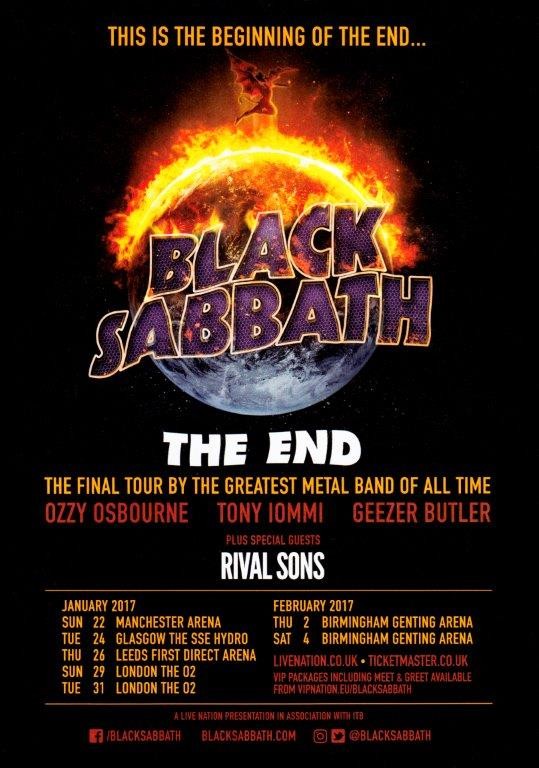 Black Sabbath The End 2017 UK Tour Poster Wall Art Home Decor No Frame