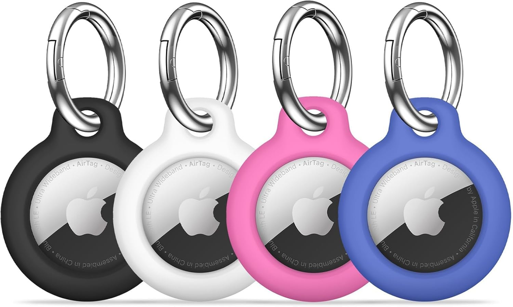 4 Pack MOLOSLEEVE Airtag Holder with Keychain, Anti-Scratch Air Tag Case