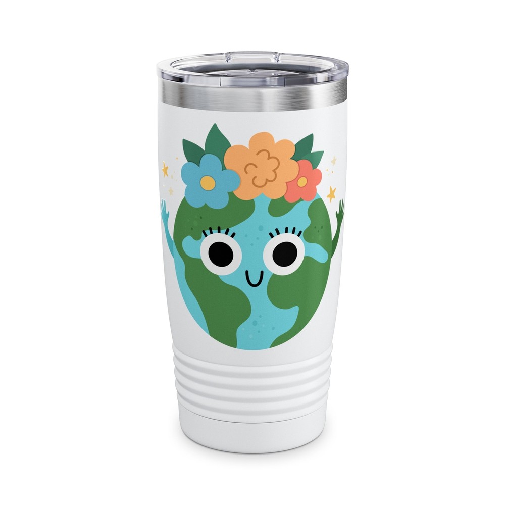 Eco-Friendly Floral Earth Tumbler - 20oz Travel Mug