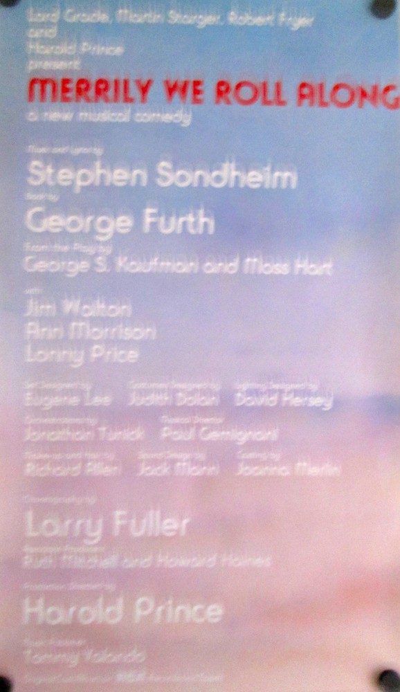 MERRILY WE ROLL ALONG SPECIAL BROADWAY POSTER 29 5/8