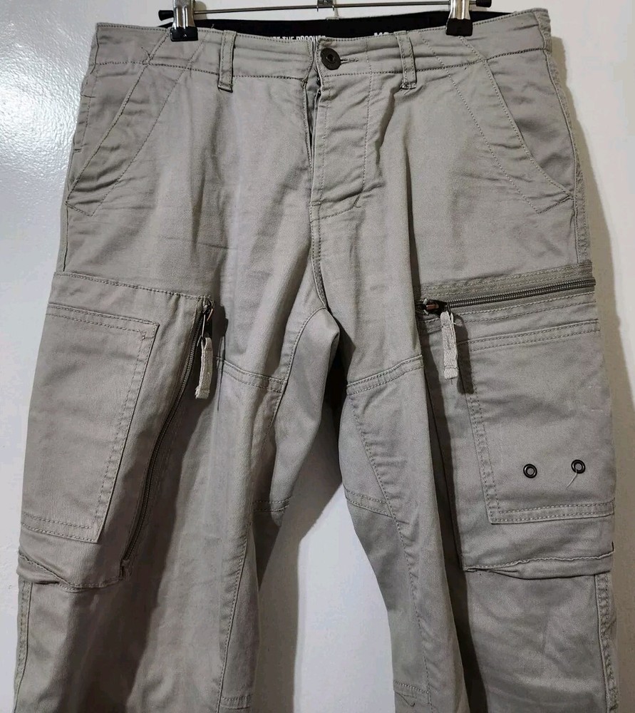 G Star Raw Pants Mens XS Measures 31x31 Tapered Cargo Utility Tech Zip Pocket
