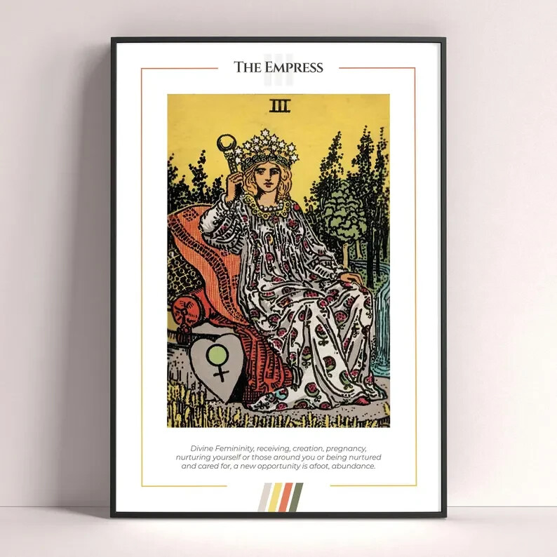 Empress Tarot Card Art Print and Digital Download Poster