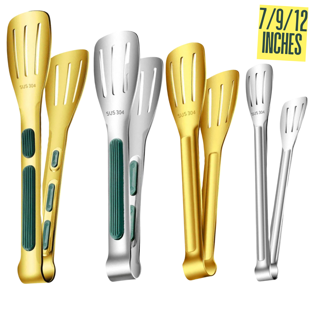 Stainless Steel Kitchen Tongs Serving Utensils BBQ Tongs For Cooking Heavy Duty