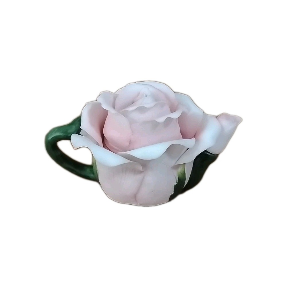 Vintage Berkeley Designs Pink Rose Teapot Trinket Box 3.5 Inch 4F