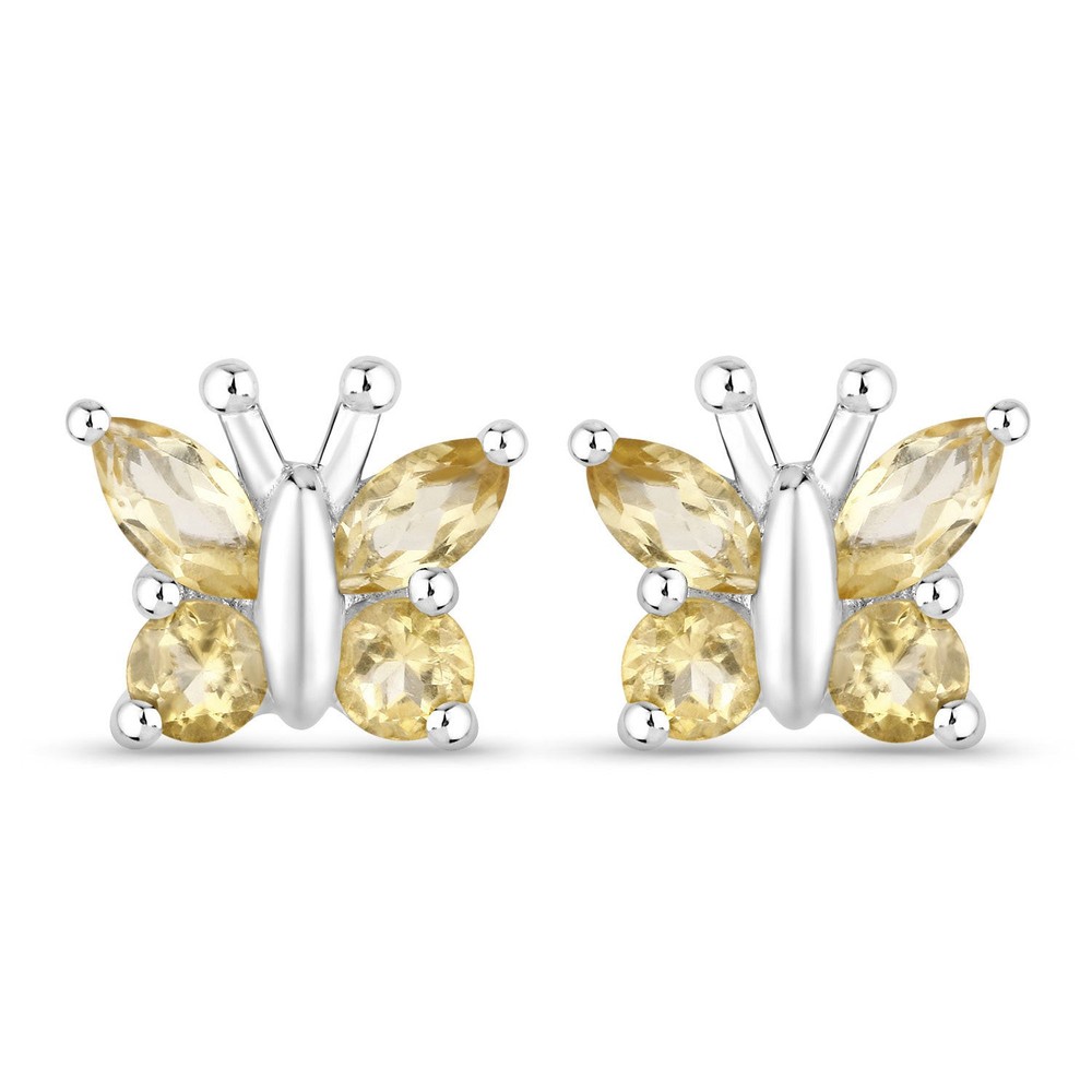 0.88 Carat Genuine Citrine Sterling Silver Drop Earrings