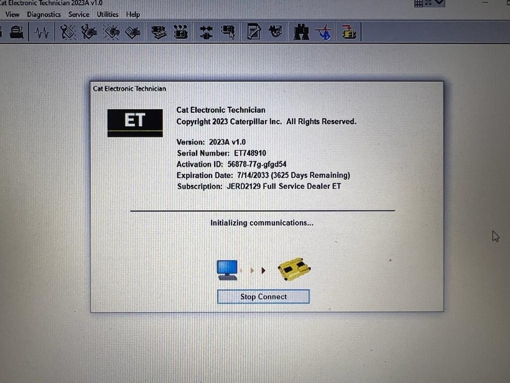 Diagnostic PANASONIC TOUGHBO  CF-31 TOUGH CAT ET LAPTOP SIS OFF ON HIGHWAY