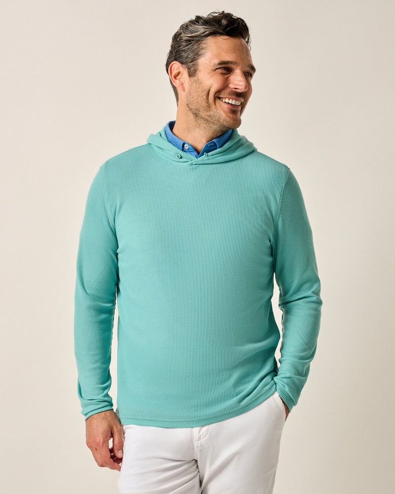 johnnie-O Brinson Dri-Release® Waffle Hoodie Green Grass Size M