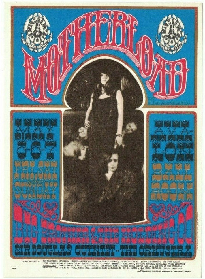 BIG BROTHER JANIS JOPLIN AVALON BALLROOM FAMILY DOG POSTCARD FD-60 N/M B-5