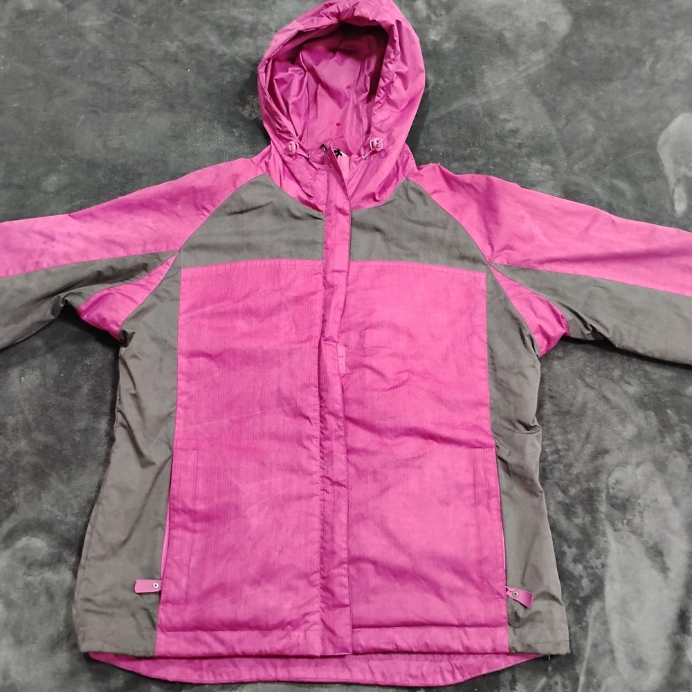 Champion Women's Zip Up Pink Purple & Gray Hooded Jacket 100% Polyester