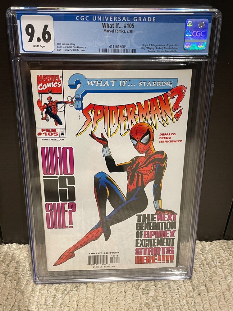 CGC 9.6 NM+ What If #105 1st Mayday Parker Spider-Girl 1998