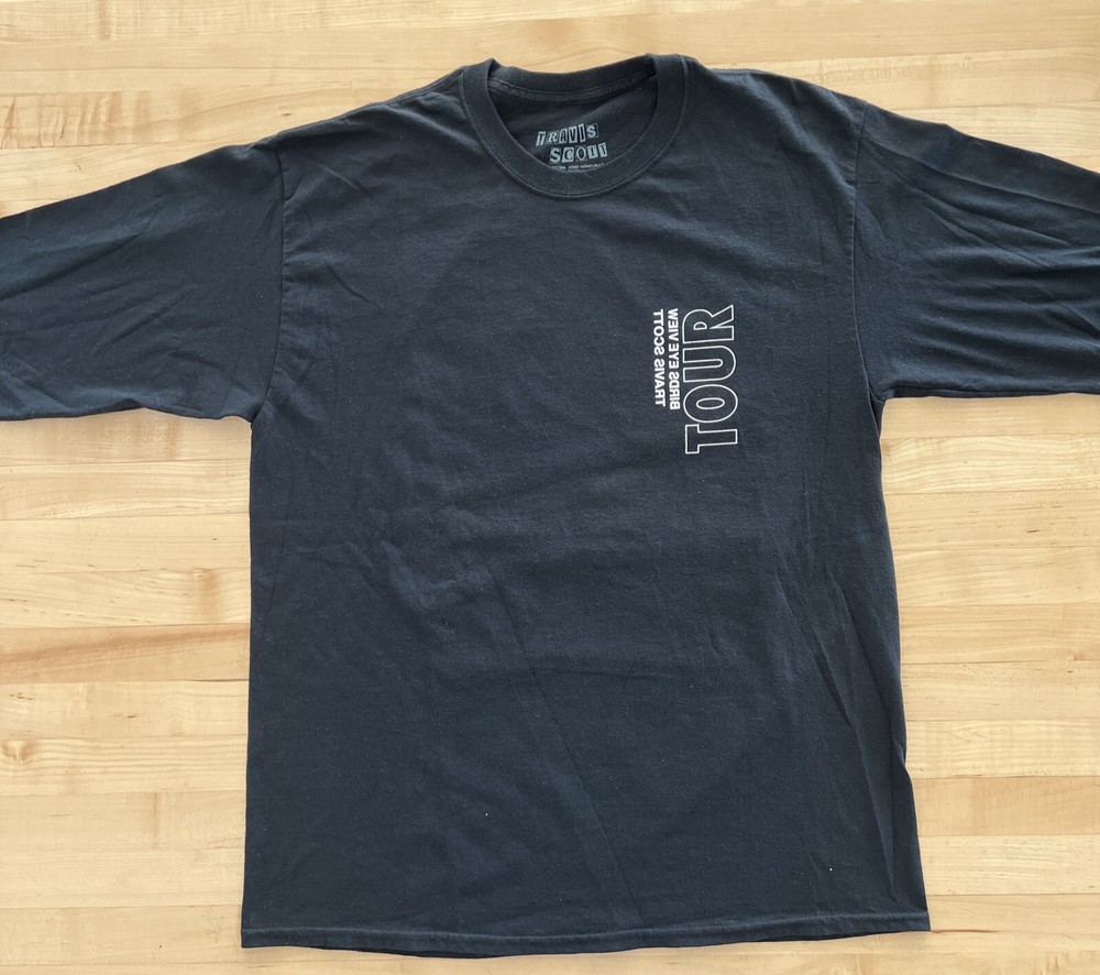 Travis Scott Birds Eye View Tour Indio California LS Tee Black Size Large